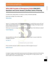 WGU C483 Principles of Management EXAM 2026/2027| Questions and Correct Answers (Verified,