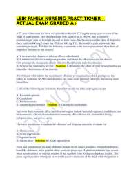 LEIK FAMILY NURSING PRACTITIONER ACTUAL EXAM GRADED A+