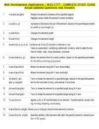Web Development Applications – WGU C777 - COMPLETE STUDY GUIDE Actual Updated Questions A