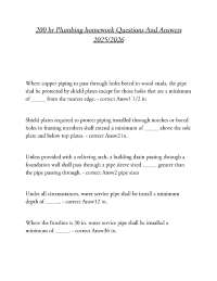 200 hr Plumbing homework Questions And Answers 2025/2026