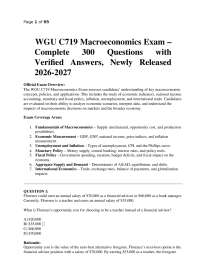 WGU C719 Macroeconomics Exam – Complete 300 Questions with Verified Answers, Newly Release