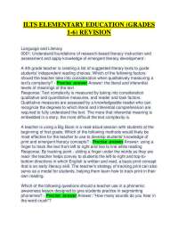 ILTS ELEMENTARY EDUCATION (GRADES 1-6) REVISION