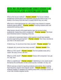 ILTS 305 (ELEMENTARY EDUCATION 1-6) QUESTIONS AND ANSWERS REVISION