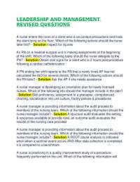 LEADERSHIP AND MANAGEMENT REVISED QUESTIONS