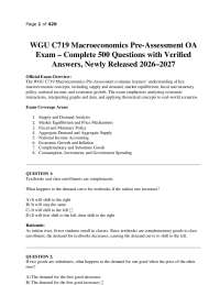 WGU C719 Macroeconomics Pre-Assessment OA Exam – Complete 500 Questions with Verified Answ