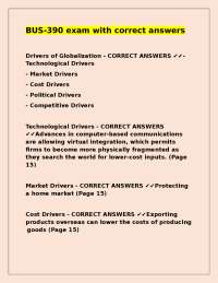 BUS-390 exam with correct answers,