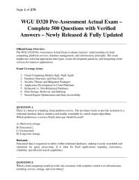 WGU D320 Pre-Assessment Actual Exam – Complete 500 Questions with Verified Answers – Newly