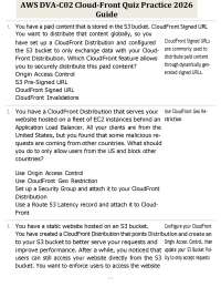 AWS DVA-C02 Cloud-Front Quiz Practice 2026 Guide