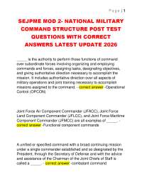 SEJPME MOD 2- NATIONAL MILITARY COMMAND STRUCTURE POST TEST 2026