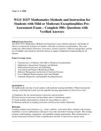 WGU D237 Mathematics Methods and Instruction for Students with Mild or Moderate Exceptiona