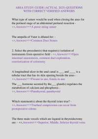 ABSA STUDY GUIDE (ACTUAL 2025) QUESTIONS WITH CORRECT VERIFIED ANSWERS