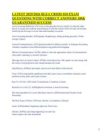 LATEST 2025/2026 BLEA CRISIS 810 EXAM QUESTIONS WITH CORRECT ANSWERS 100& GUARANTEED SUC