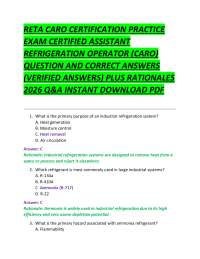 RETA CARO CERTIFICATION PRACTICE EXAM CERTIFIED ASSISTANT REFRIGERATION OPERATOR (CARO)
