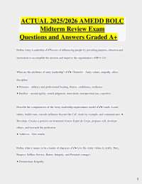 ACTUAL 2025/2026 AMEDD BOLC Midterm Review Exam Questions and Answers Graded A+ Define Ar