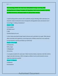 Pharmacology NURS 251 Final Exam 2025/2026 Portage Learning/ABC nursing/Geneva College