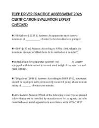 TCFP DRIVER PRACTICE ASSESSMENT 2026 CERTIFICATION EVALUATION EXPERT CHECKED