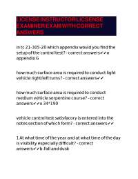 LICENSE INSTRUCTOR LICSENSE EXAMINER EXAM WITH CORRECT ANSWERS