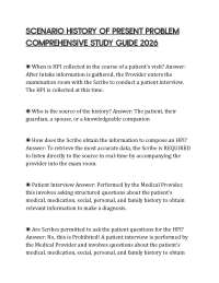 SCENARIO HISTORY OF PRESENT PROBLEM COMPREHENSIVE STUDY GUIDE 2026