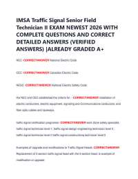 IMSA Traffic Signal Senior Field Technician II EXAM NEWEST 2026 WITH COMPLETE QUESTIONS