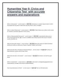 Year 9 Humanities – Civics and Citizenship Test Review with Accurate Answers & Explanation