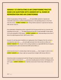 HAWAII C-52 VENTILATING & AIR CONDITIONING PRACTICE EXAM (150 Questions with Answer Key &,