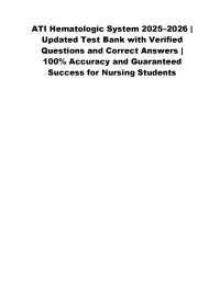 ATI Hematologic System 2025–2026 | Updated Test Bank with Verified Questions and Correct A