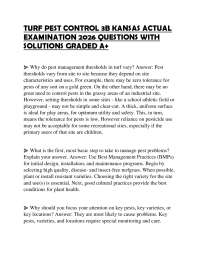 TURF PEST CONTROL 3B KANSAS ACTUAL EXAMINATION 2026 QUESTIONS WITH SOLUTIONS GRADED A+
