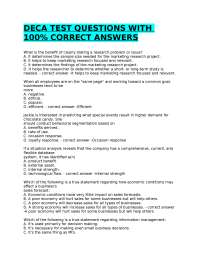 DECA TEST QUESTIONS WITH 100% CORRECT ANSWERS