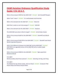 EAWS Aviation Ordnance Qualification Study Guide: F/A-18 A–F.