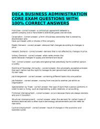 DECA BUSINESS ADMINISTRATION CORE EXAM QUESTIONS WITH 100% CORRECT ANSWERS