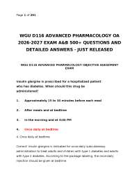 WGU D116 ADVANCED PHARMACOLOGY OA 2026-2027 EXAM A&B 500+ QUESTIONS AND DETAILED ANSWERS -