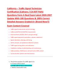 California – Traffic Signal Technician Certification (Caltrans / CA DOT Path) Questions