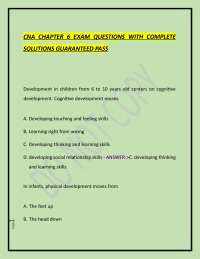 CNA CHAPTER 6 EXAM QUESTIONS WITH COMPLETE SOLUTIONS GUARANTEED PASS