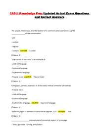 CASLI Knowledge Prep Updated Actual Exam Questions and Correct Answers