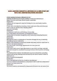 AC461 AUDITING CONCEPTS & METHODS CH 4-6 NEW STUDY SET WITH 100% VERIFIED SOLUTIONS 2026
