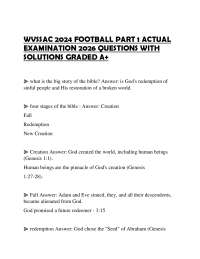 WVSSAC 2024 FOOTBALL PART 1 ACTUAL EXAMINATION 2026 QUESTIONS WITH SOLUTIONS GRADED A+