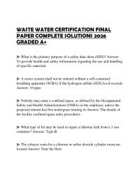 WASTE WATER CERTIFICATION FINAL PAPER COMPLETE SOLUTIONS 2026 GRADED A+