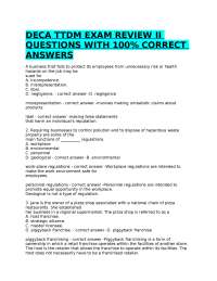 DECA TTDM EXAM REVIEW II QUESTIONS WITH 100% CORRECT ANSWERS