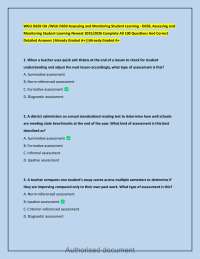 WGU D659 Objective Assessment (OA) Assessing and Monitoring Student Learning – Final Exam