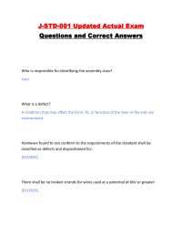J-STD-001 Updated Actual Exam Questions and Correct Answers