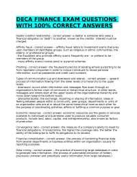 DECA FINANCE EXAM QUESTIONS WITH 100% CORRECT ANSWERS