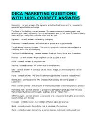 DECA MARKETING QUESTIONS WITH 100% CORRECT ANSWERS