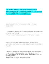 UPDATED NHA CCMA exam practice test 1 2025/2026|Actual Exam Set Questions And Verified Ans