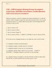 C702 – CHFI (Computer Hacking Forensic Investigator) Actual Exam Practice Questions