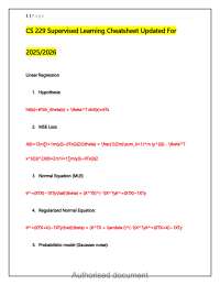CS 229 Supervised Learning Cheatsheet (Updated for 2025–2026)