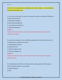 EMT Final Exam Questions and Answers