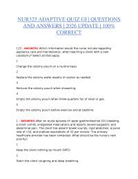 NUR325 MEDICAL-SURGICAL NURSING – ADAPTIVE QUIZ (GASTROINTESTINAL SYSTEM) QUESTIONS & ANSW
