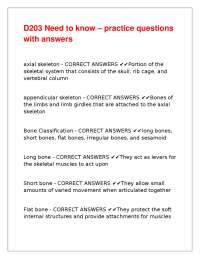 D203 Need to know – practice questions with answers