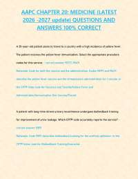 AAPC CHAPTER 20: MEDICINE {LATEST 2026 -2027 update} QUESTIONS AND ANSWERS 100% CORRECT