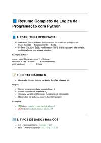 Resumo Completo de Lógica de Programação com Python